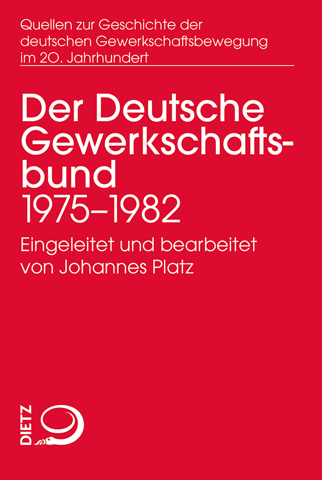 Buch-Cover von »Der Deutsche Gewerkschaftsbund 1975–1982«